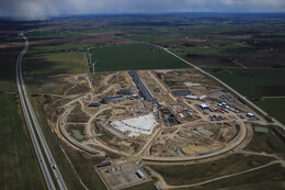 Aerial view over the ESS Construction Site on 18 April 2017