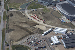 Aerial view over ESS Construction Site 17 June 2021