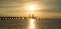 Sunset over the Öresund bridge